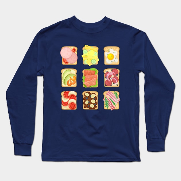 Sandwiches collection Long Sleeve T-Shirt by Mako Design 